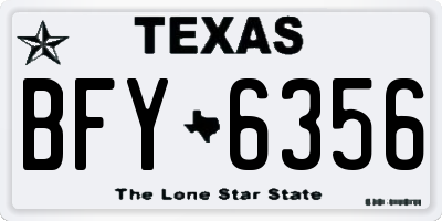 TX license plate BFY6356