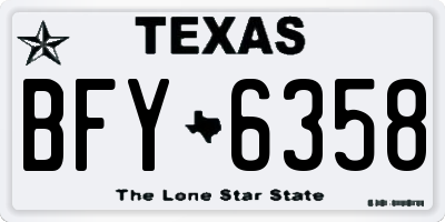TX license plate BFY6358