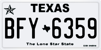 TX license plate BFY6359