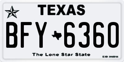 TX license plate BFY6360