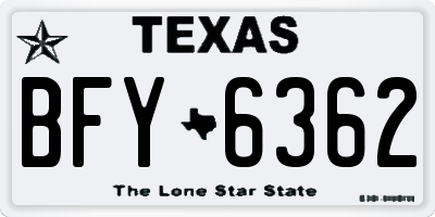 TX license plate BFY6362