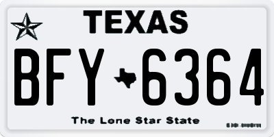 TX license plate BFY6364
