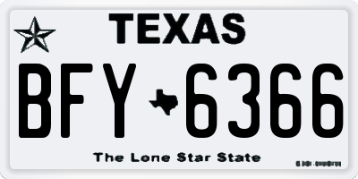 TX license plate BFY6366