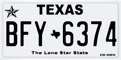 TX license plate BFY6374