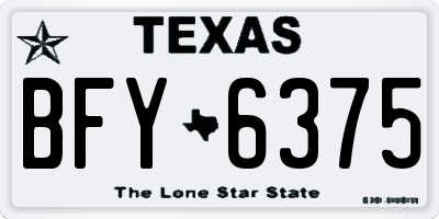 TX license plate BFY6375