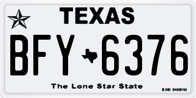 TX license plate BFY6376