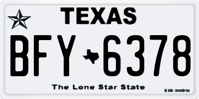 TX license plate BFY6378