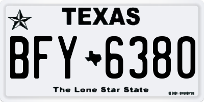 TX license plate BFY6380