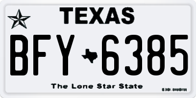 TX license plate BFY6385