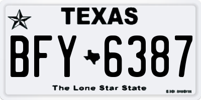 TX license plate BFY6387