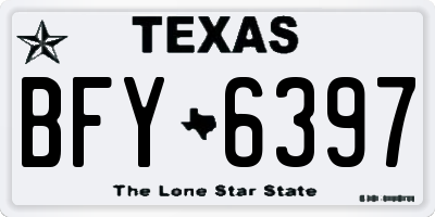 TX license plate BFY6397