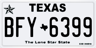 TX license plate BFY6399