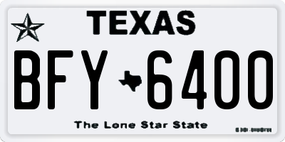 TX license plate BFY6400
