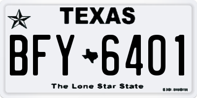 TX license plate BFY6401