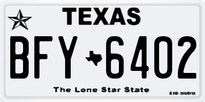 TX license plate BFY6402
