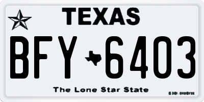 TX license plate BFY6403
