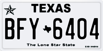 TX license plate BFY6404