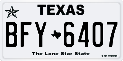 TX license plate BFY6407