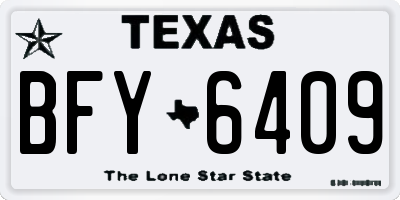 TX license plate BFY6409