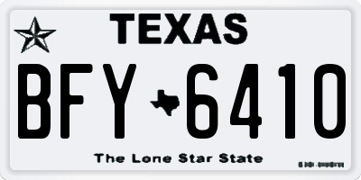TX license plate BFY6410