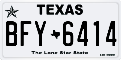 TX license plate BFY6414