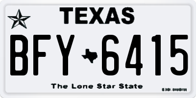 TX license plate BFY6415