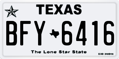 TX license plate BFY6416