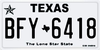 TX license plate BFY6418