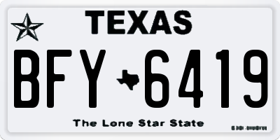 TX license plate BFY6419