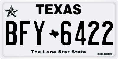 TX license plate BFY6422