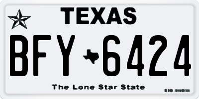 TX license plate BFY6424