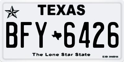TX license plate BFY6426