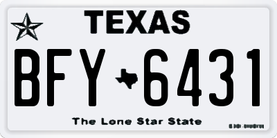 TX license plate BFY6431