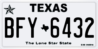 TX license plate BFY6432