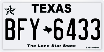 TX license plate BFY6433