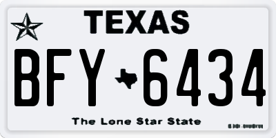 TX license plate BFY6434
