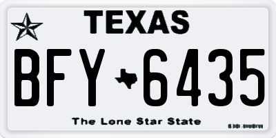 TX license plate BFY6435