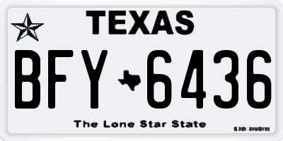 TX license plate BFY6436