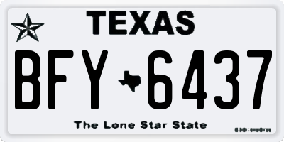 TX license plate BFY6437