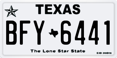 TX license plate BFY6441
