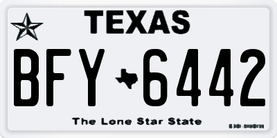 TX license plate BFY6442
