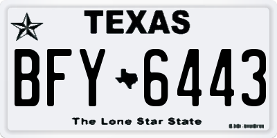 TX license plate BFY6443