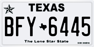 TX license plate BFY6445