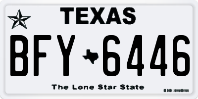 TX license plate BFY6446