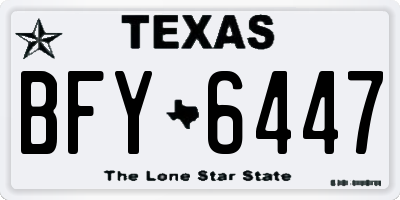 TX license plate BFY6447