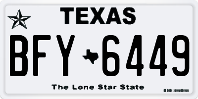 TX license plate BFY6449