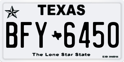 TX license plate BFY6450