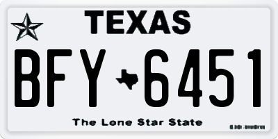 TX license plate BFY6451