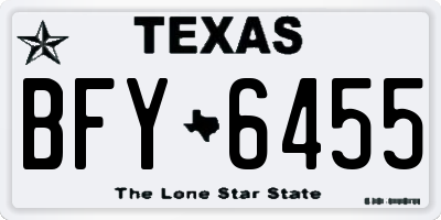 TX license plate BFY6455