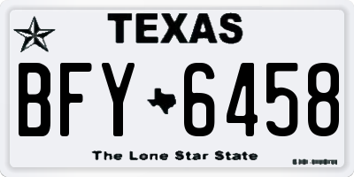 TX license plate BFY6458